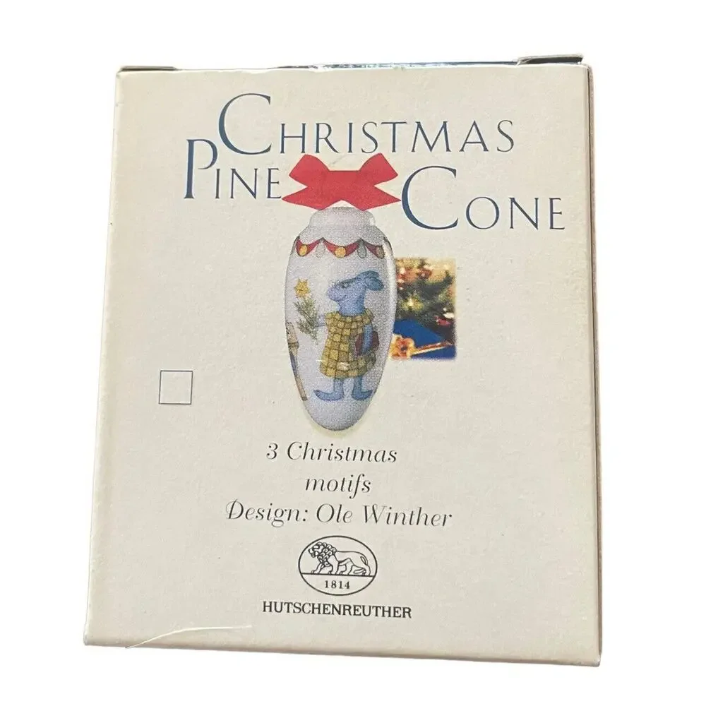 Weihnachts Zapfen Ornament Christmas Pine Cone Ole Winter Porcelain Cat Motif